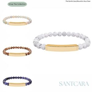 Nefesh Engraved Natural Stone Bracelet